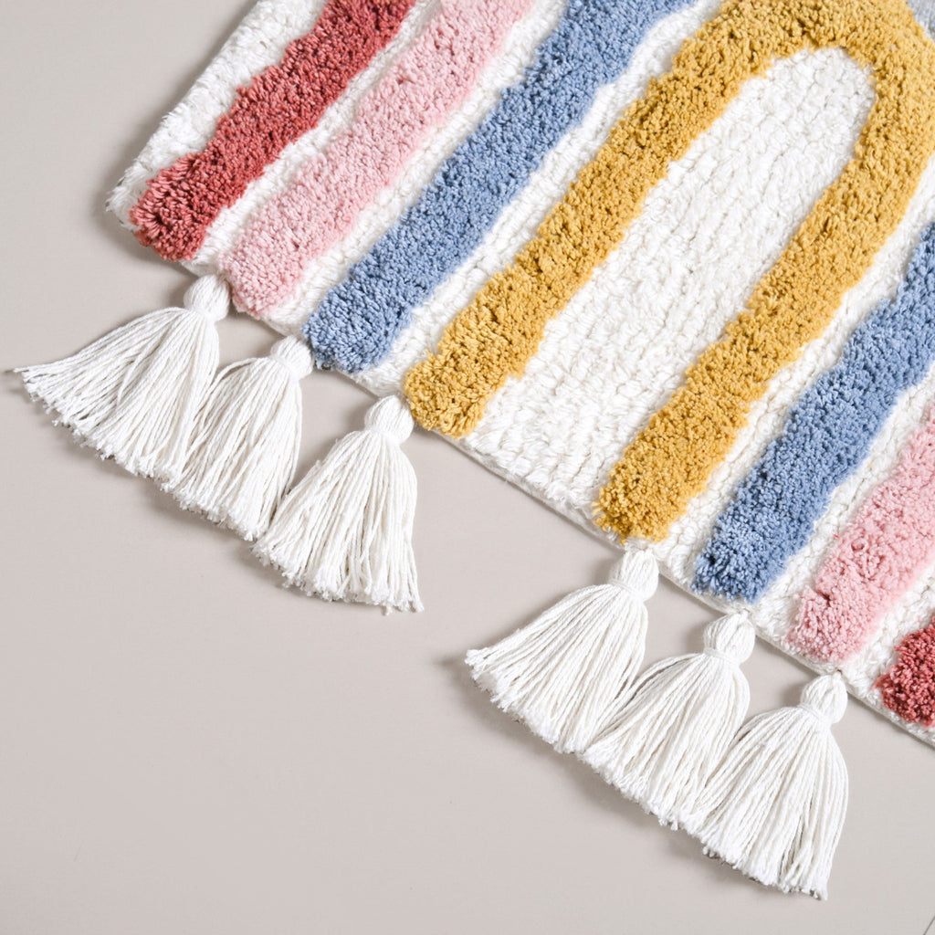 Rainbows With Tassels Cotton Anti Slip Floor Mat 84x51cm