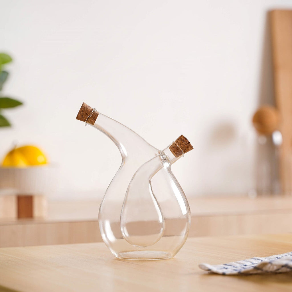 Dual Drop Design Glass Cruet Dispenser For Infused Oils
