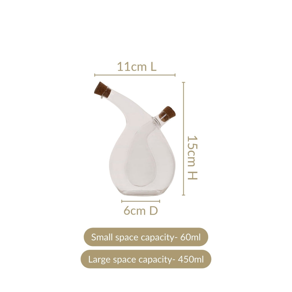 Dual Drop Design Glass Cruet Dispenser For Infused Oils