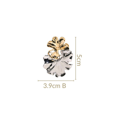Dual Tone Lotus Earrings