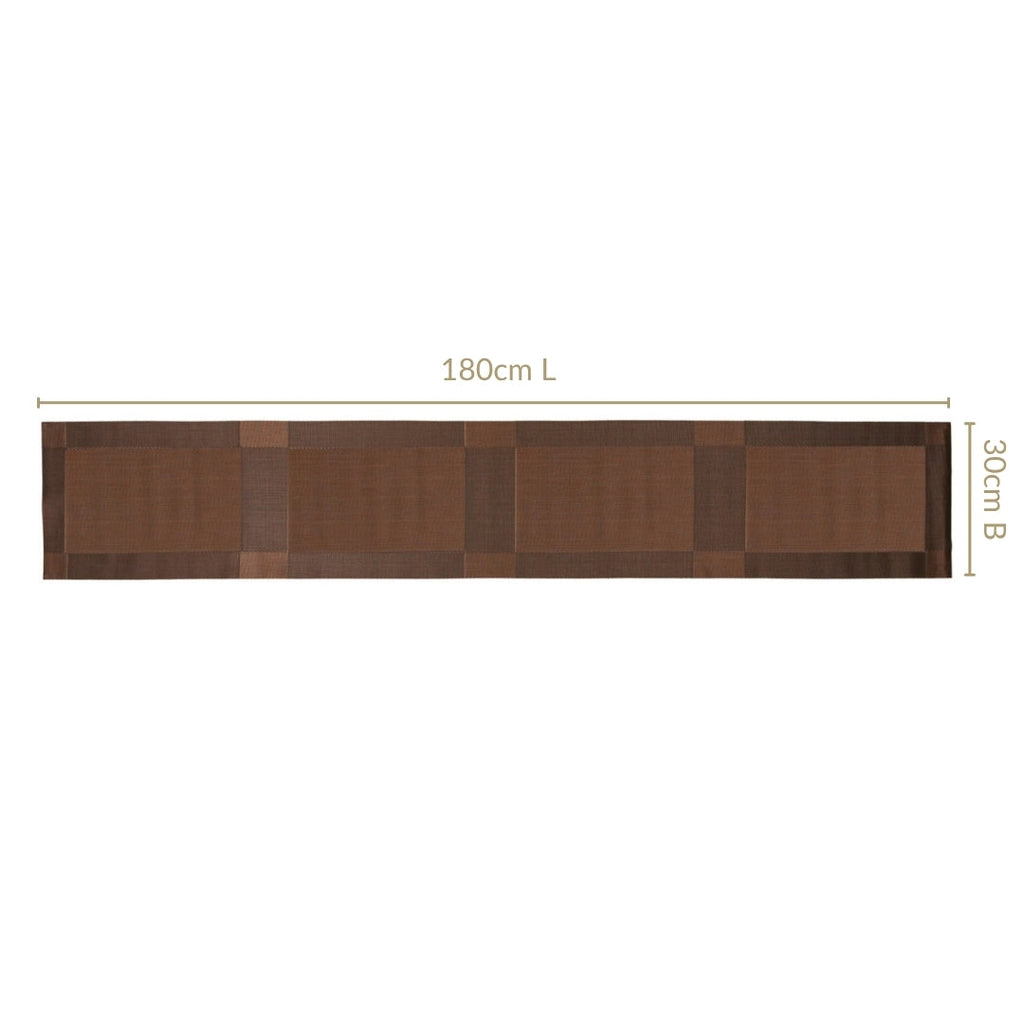 Dual Tone Reversible Table Runner Brown 180x30cm