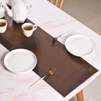 Dual Tone Reversible Table Runner Brown 180x30cm