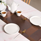 Dual Tone Reversible Table Runner Brown 180x30cm