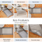 Dual Tone Reversible Table Runner Silver 180x30cm