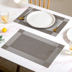 Dual Tone Grey Reversible Dining Table Mats Set Of 6