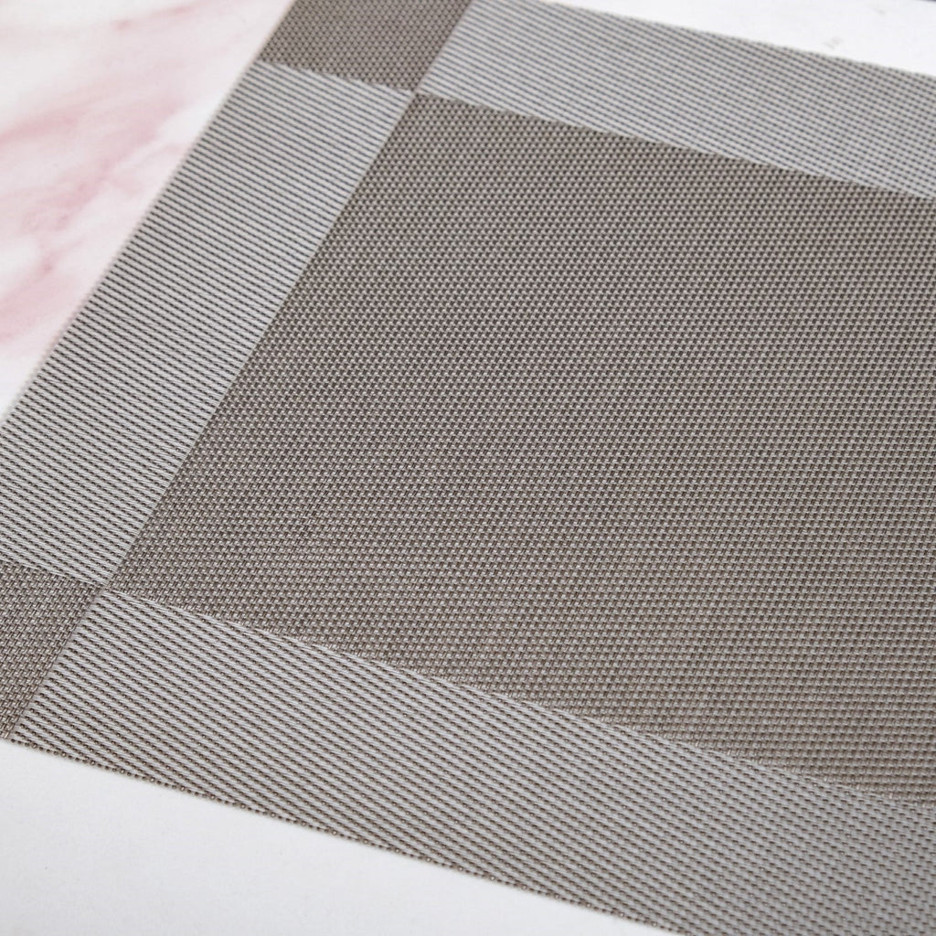Dual Tone Grey Reversible Dining Table Mats Set Of 6