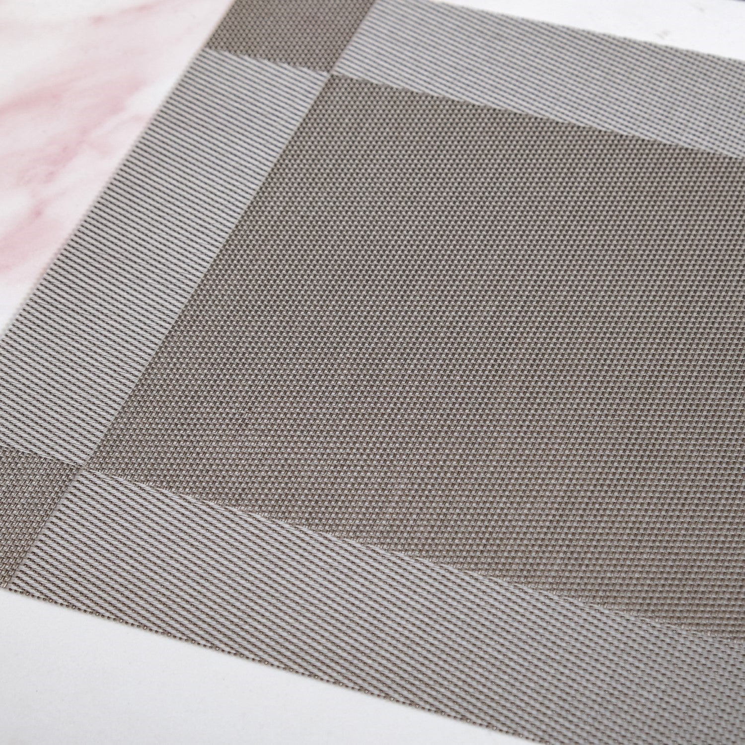 Dual Tone Grey Reversible Dining Table Mats Set Of 6