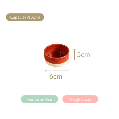 Glazed Ceramic Bowls Set Of 4 Amber Clay 150ml