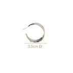 Dune Waves Chunky Silver Hoop Earrings