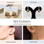 Contour Studs Gold