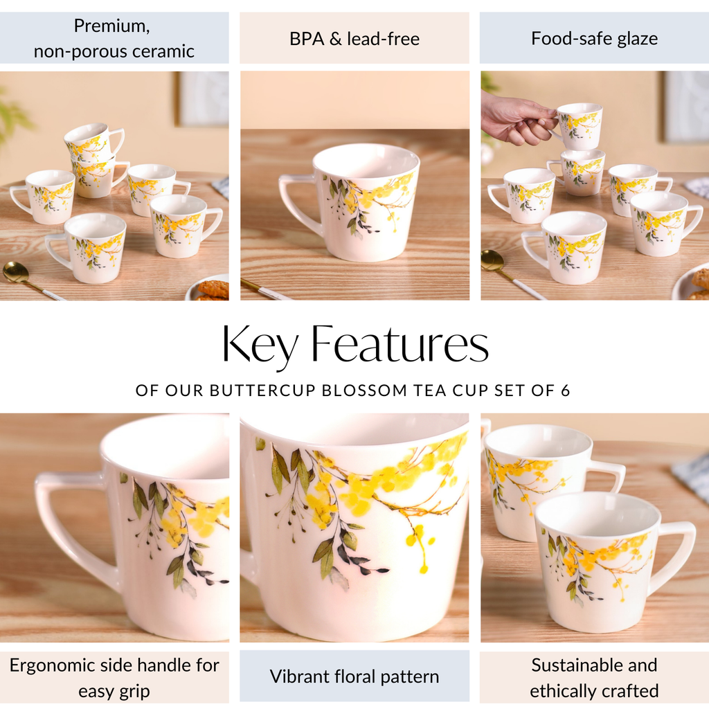 Buttercup Blossom Tea Cup Set Of 6 150ml