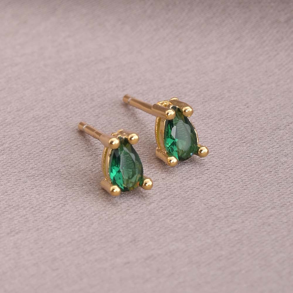 Stone Drop Stud Earrings