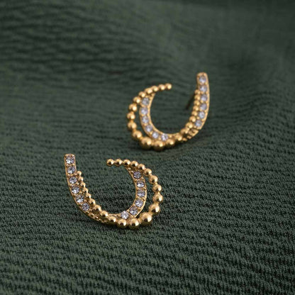 Almond Stones Stud Earrings