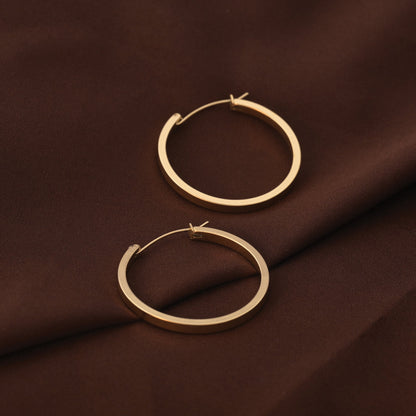 Flat Round Hoop Earrings