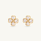 Dazzling Floral CZ Stud Earrings