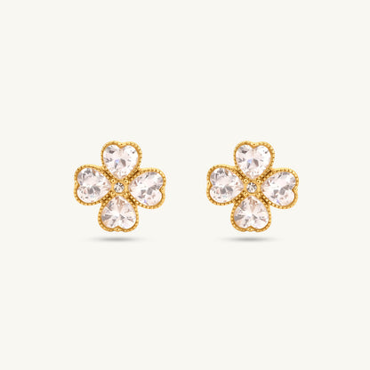 Dazzling Floral CZ Stud Earrings