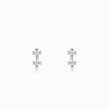Silver Bedstraw Flower Earrings