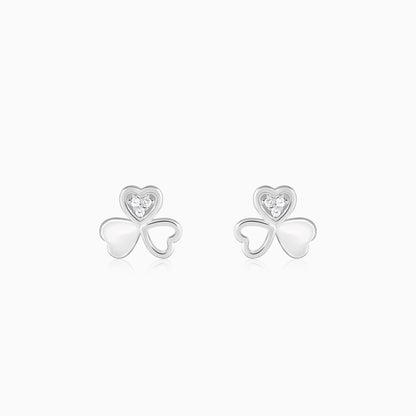 Silver Floral Hearts Earrings