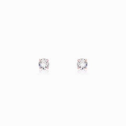 Rose Gold Classic Zircon Earrings