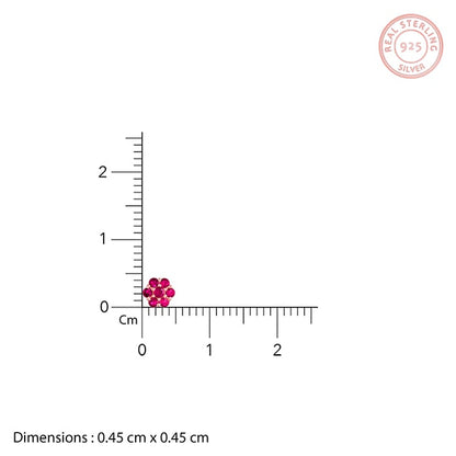 Rose Gold Magenta Flower Stud Kids Earrings