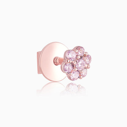Rose Gold Baby Pink Flower Stud Kids Earrings