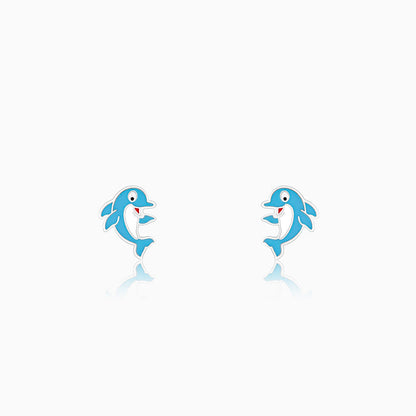 Silver Magic Dolphin Kids Earrings (4-12 yrs)