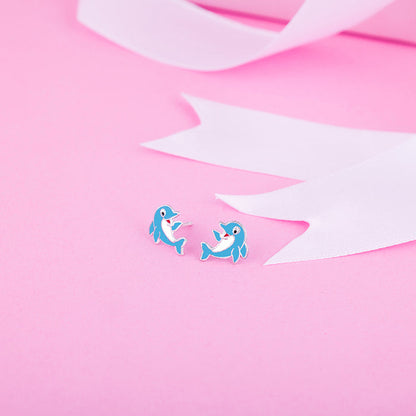 Silver Magic Dolphin Kids Earrings (4-12 yrs)