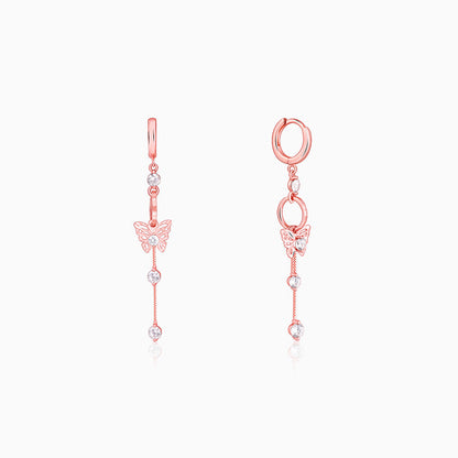 Rose Gold Charming Butterfly Earrings