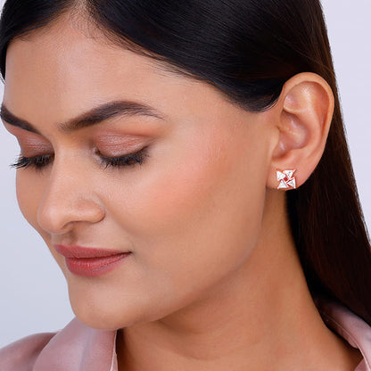 Rose Gold Windmill Stud Earrings