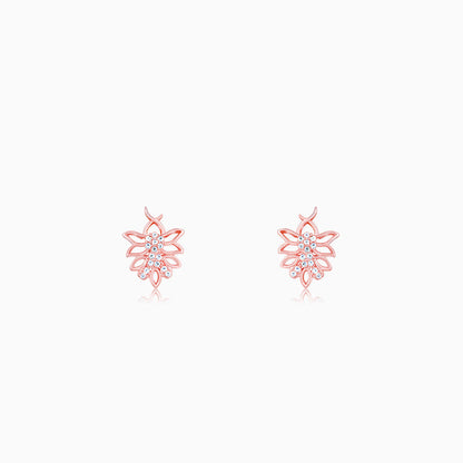 Rose Gold Whispers Of Leaves Earrings