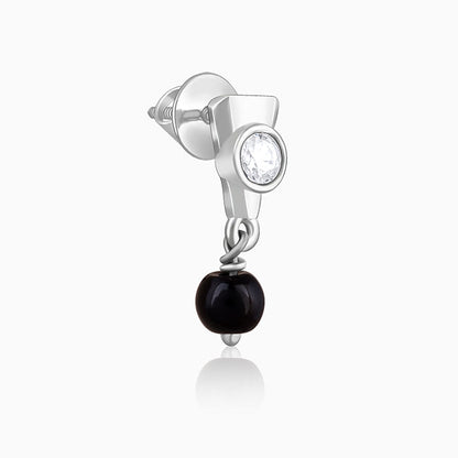 Silver Zirconia Noir Earrings