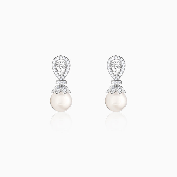 Zircon Pearl Drop Earrings