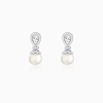 Zircon Pearl Drop Earrings