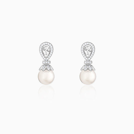 Zircon Pearl Drop Earrings