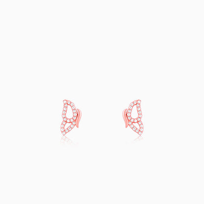 Rose Gold Dazzling Butterfly Earrings