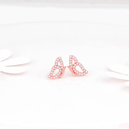 Rose Gold Dazzling Butterfly Earrings