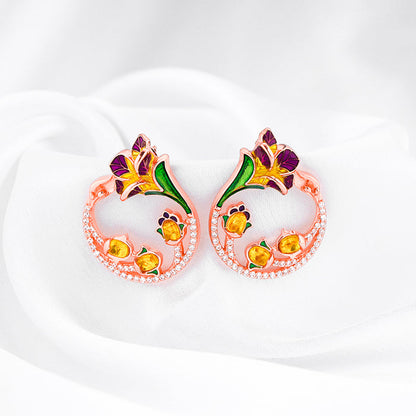 Rose Gold Graces Bell Mallow Earrings