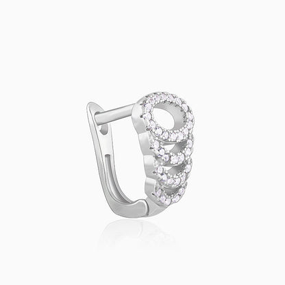 Silver Zircon Elegant Loop Earrings