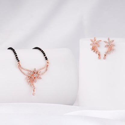 Rose Gold Floral Love Bond Mangalsutra Set