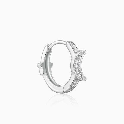 Silver Half Moon Hoop Earrings