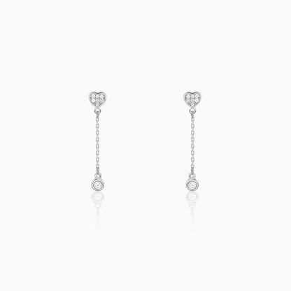 Silver Love Drip Dangler Earrings