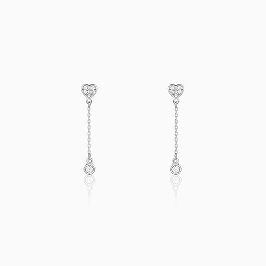 Silver Love Drip Dangler Earrings
