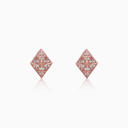 Rose Gold Zircon Stud Earrings