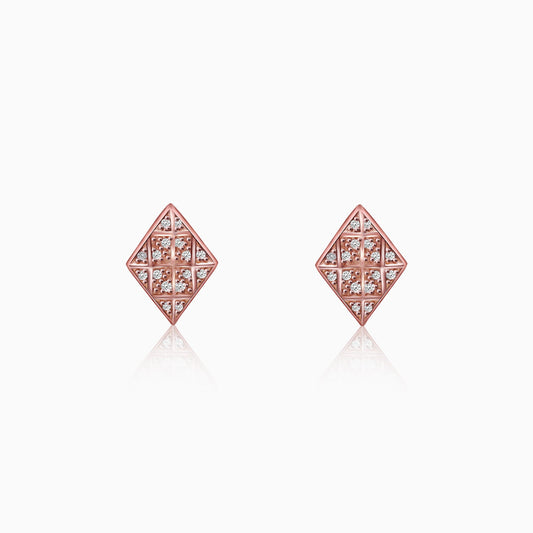 Rose Gold Zircon Stud Earrings