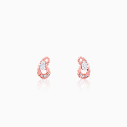 Rose Gold Paisley Love Earrings