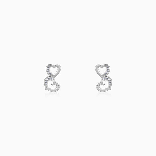 Silver Merry Heart Earrings