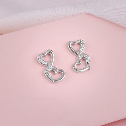 Silver Merry Heart Earrings