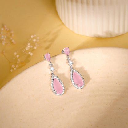 Silver Gleaming Drop Earrings