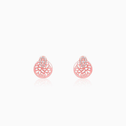 Rose Gold Circular Drop Filigree Earrings