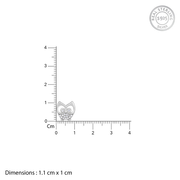 Anushka Sharma Silver Sparkling Owl Earrings